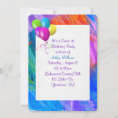 Invitation Peindre cadre Abstrait pour avec ballons d'anniver (Devant)