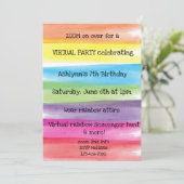 Invitation Peindre Rainbow Anniversaire virtuel (Debout devant)