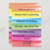 Invitation Peindre Rainbow Anniversaire virtuel (Devant / Derrière)