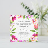 Invitation Peine blanche rose Vert Floral Mariage élégant (Debout devant)