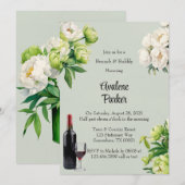 Invitation Peine blanche verte Elégant Brunch & Bubbly (Devant / Derrière)