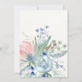 Invitation Peine bleue et rose | Fête des mariées Jeu de Bing (Dos)