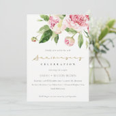 Invitation Peine florale moelleuse douce Chaque année Anniver (Debout devant)