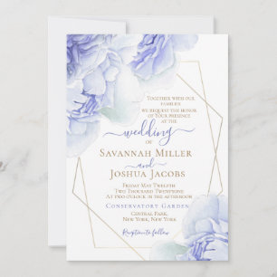 Invitation Peine lilas violette mariage aquarelle florale