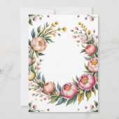 Invitation Peine rose et Fête des mariées florale jaune (Dos)