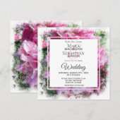 Invitation *~* Peine rose Peony Peinture Artistique AR1 Maria (Devant / Derrière)