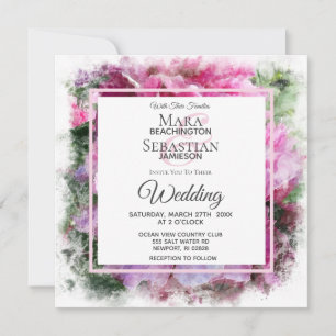 Invitation *~* Peine rose Peony Peinture Artistique AR1 Maria