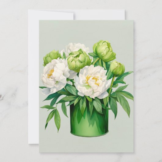 Invitation Peine verte et blanche Mariage élégant (Dos)