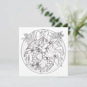 Invitation Peins-toi un motif tropical (Debout devant)