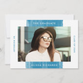 Invitation Peint bleu moderne 2 Photo Party (Devant)