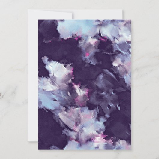 Invitation Peint en violet et or Quinceanera Abstraite (Dos)