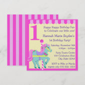 Invitation Peint Poney / Anniversaire (Devant / Derrière)