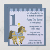 Invitation Peint Poney / Anniversaire (Devant / Derrière)