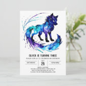 Invitation Peint Simple Wolf Digital Boy Anniversaire (Debout devant)