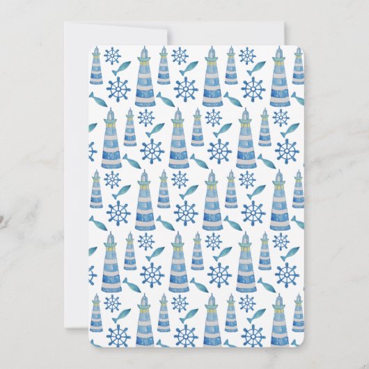 Invitation peinte à la main de Lighthouse Beach (Dos)