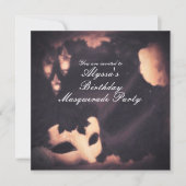 Invitation peinte au masque vintage Elegant Glow (Devant)