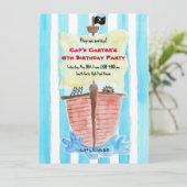 Invitation peinte d'anniversaire de bateau de (Debout devant)