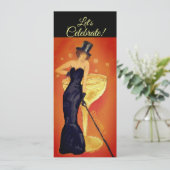 Invitation Peinte de Dame de Champagne Faisons la (Debout devant)