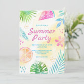 Invitation Peinte main de la fête d'été (Debout devant)