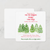 Invitation Peints à la main arbres d'hiver PERSONNALISER (Devant / Derrière)