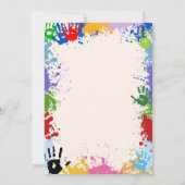 Invitation Peinture à la main créative Art Anniversaire Fête  (Dos)