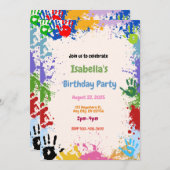 Invitation Peinture à la main créative Art Anniversaire Fête  (Devant / Derrière)