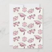 Invitation Peinture à la main rose Médicale infirmière infirm (Dos)