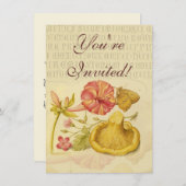 Invitation Peinture à l'aquarelle des champignons papillons (Devant / Derrière)