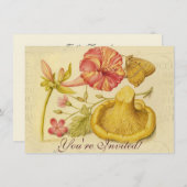 Invitation Peinture à l'aquarelle des champignons papillons (Devant / Derrière)