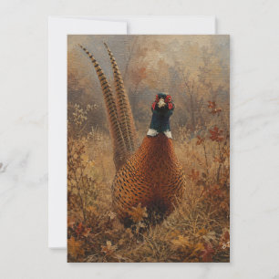 Invitation Peinture à l'huile de faisan d'automne