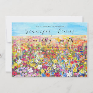 Invitation peinture à l'huile de fleur sauvage coloré