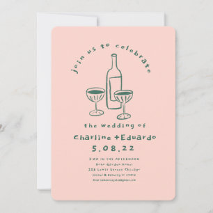 Invitation Peinture à main Mariage d'art contemporain