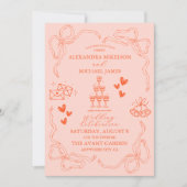 Invitation Peinture à main Mariage d'art contemporain (Devant)