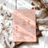 Invitation Peinture à main Mariage d'art contemporain