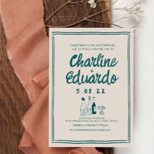 Invitation Peinture à main Mariage d'art contemporain