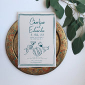 Invitation Peinture à main Mariage d'art contemporain