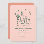 Invitation Peinture à main Mariage d'art contemporain