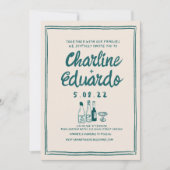 Invitation Peinture à main Mariage d'art contemporain (Devant)