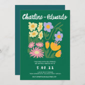 Invitation Peinture à main Mariage d'art contemporain (Devant / Derrière)