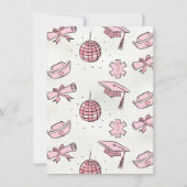 Invitation Peinture à main rose Médicale RN Disco Ball Gradua (Dos)