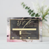 Invitation Peinture Abstrait Rose de charbon de bois RSVP mod (Debout devant)