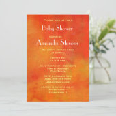Invitation Peinture Abstraite moderne en Baby shower orange (Debout devant)