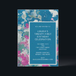 Invitation Peinture Abstraite unique moderne bleu 21e anniver<br><div class="desc">Unique moderne peinture Abstraite Art bleu 21e anniversaire Invitation</div>