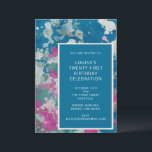 Invitation Peinture Abstraite unique moderne bleu 21e anniver<br><div class="desc">Unique moderne peinture Abstraite Art bleu 21e anniversaire Invitation</div>
