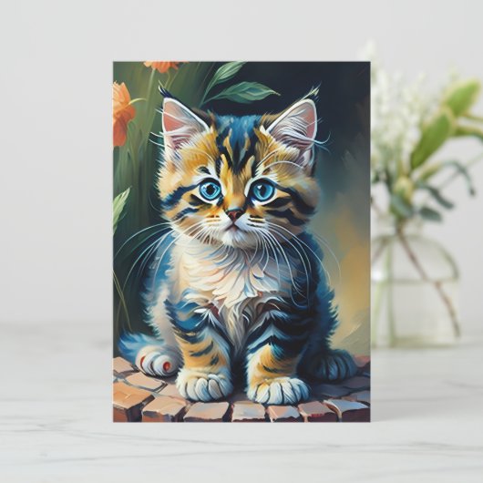 Invitation Peinture adorable Kitten (Debout devant)