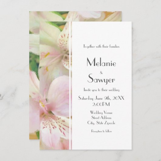 Invitation Peinture Alstromera douce (Devant / Derrière)