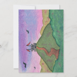 Invitation Peinture aquarelle Imaginaire Forteresse Castle Li