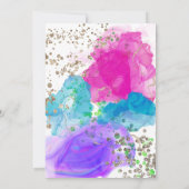 Invitation Peinture aquarelle Splash Teinture Anniversaire (Dos)