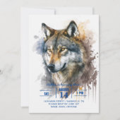Invitation Peinture aquarelle Wolf (Devant)