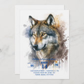 Invitation Peinture aquarelle Wolf (Devant / Derrière)